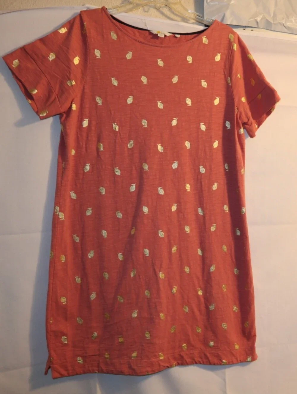 Boden Paulina Jersey Pineapple Shirt Dress  coral pink color  Size 14R - Picture 5 of 11